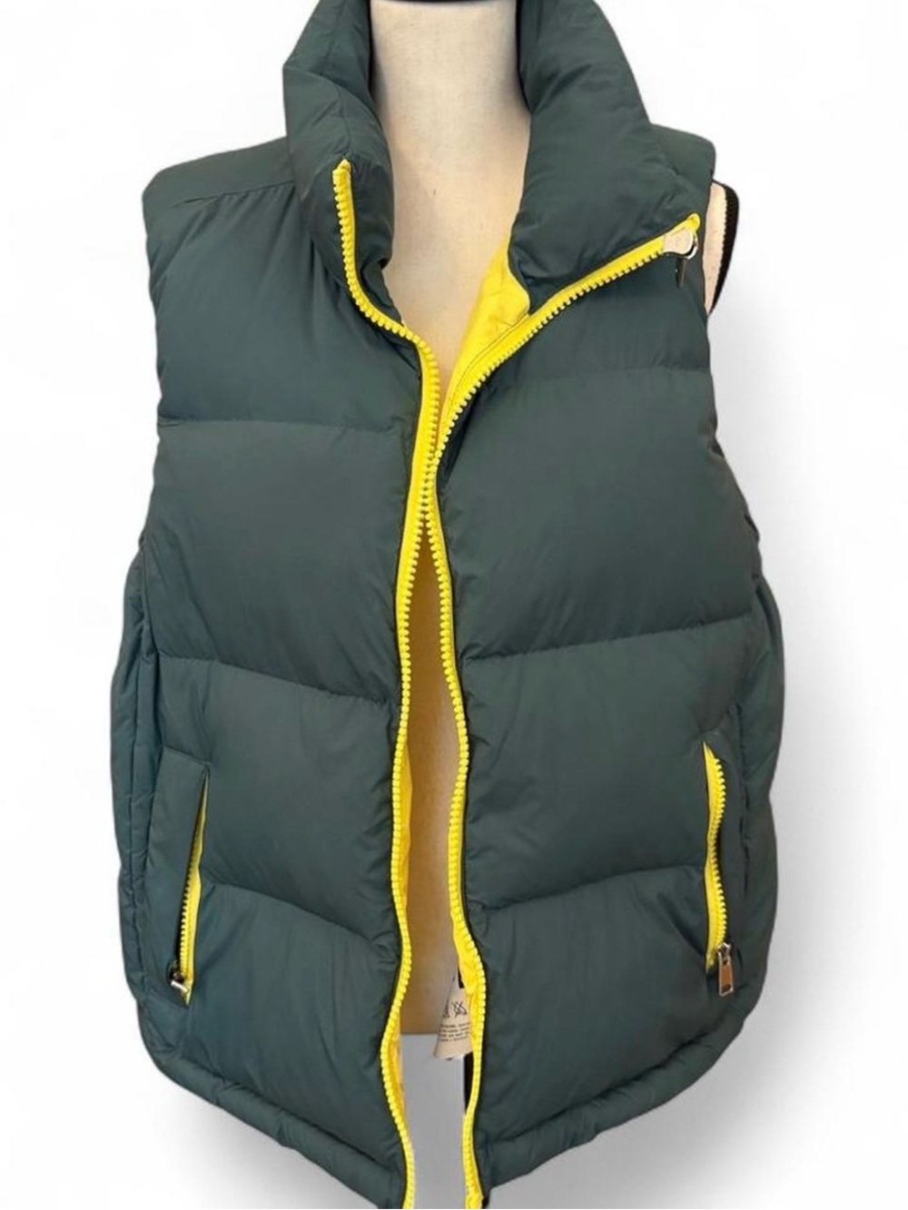 Kerri Rosenthal “KR” Yellow and Dark Green Down Vest